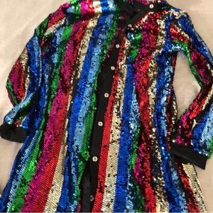 Multi Sequin Shirt Dress